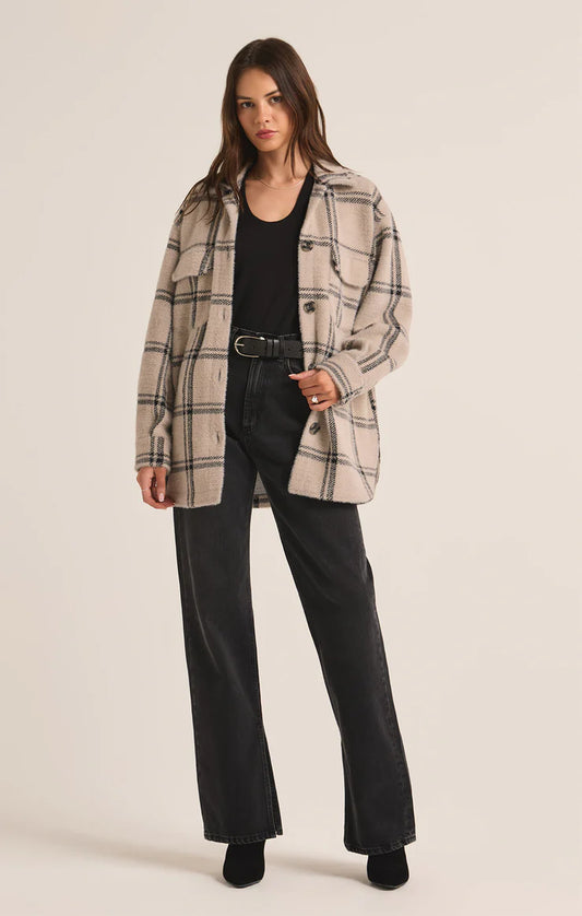 Plaid Tucker Shirt Jacket