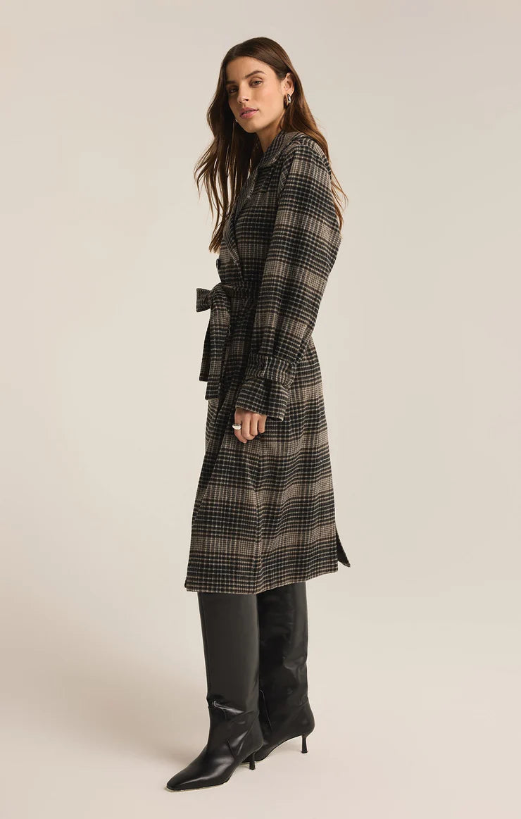 Jackie Plaid Trench