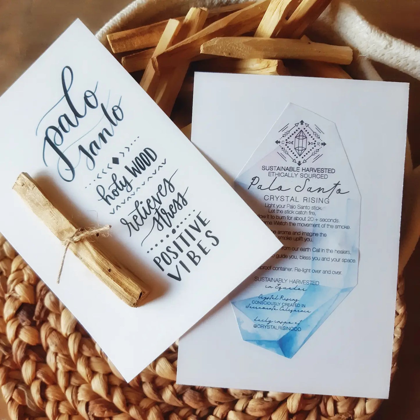 Palo Santo With Handlettered Card