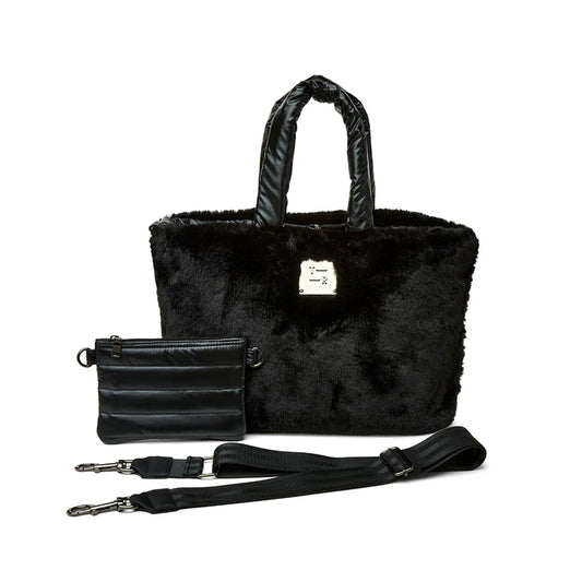 DUPLEX RVS FAUX FUR TOTE