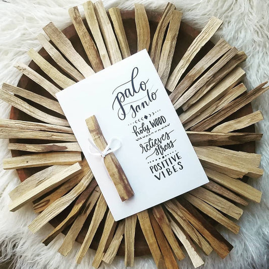 Palo Santo With Handlettered Card